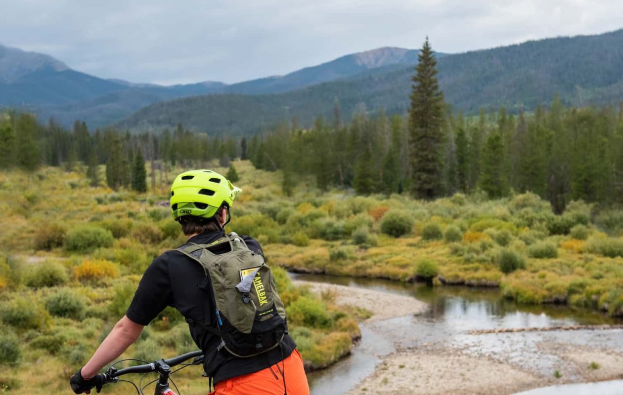 Man riding a mountain bike in Colorado