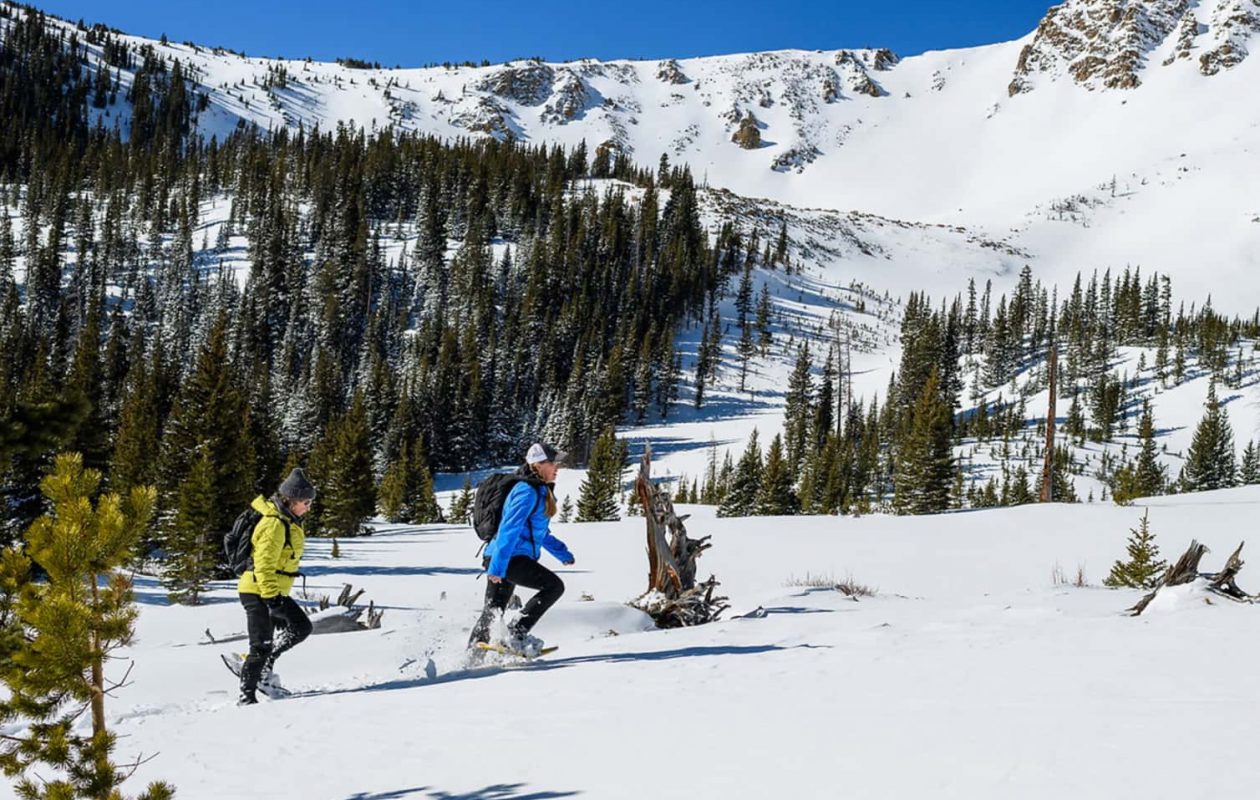 Snowshoeing through the Colorado mountains